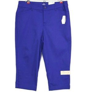 St John's Bay Secretly Slender‎ Capri Pants Violet Purple Mid Rise 10